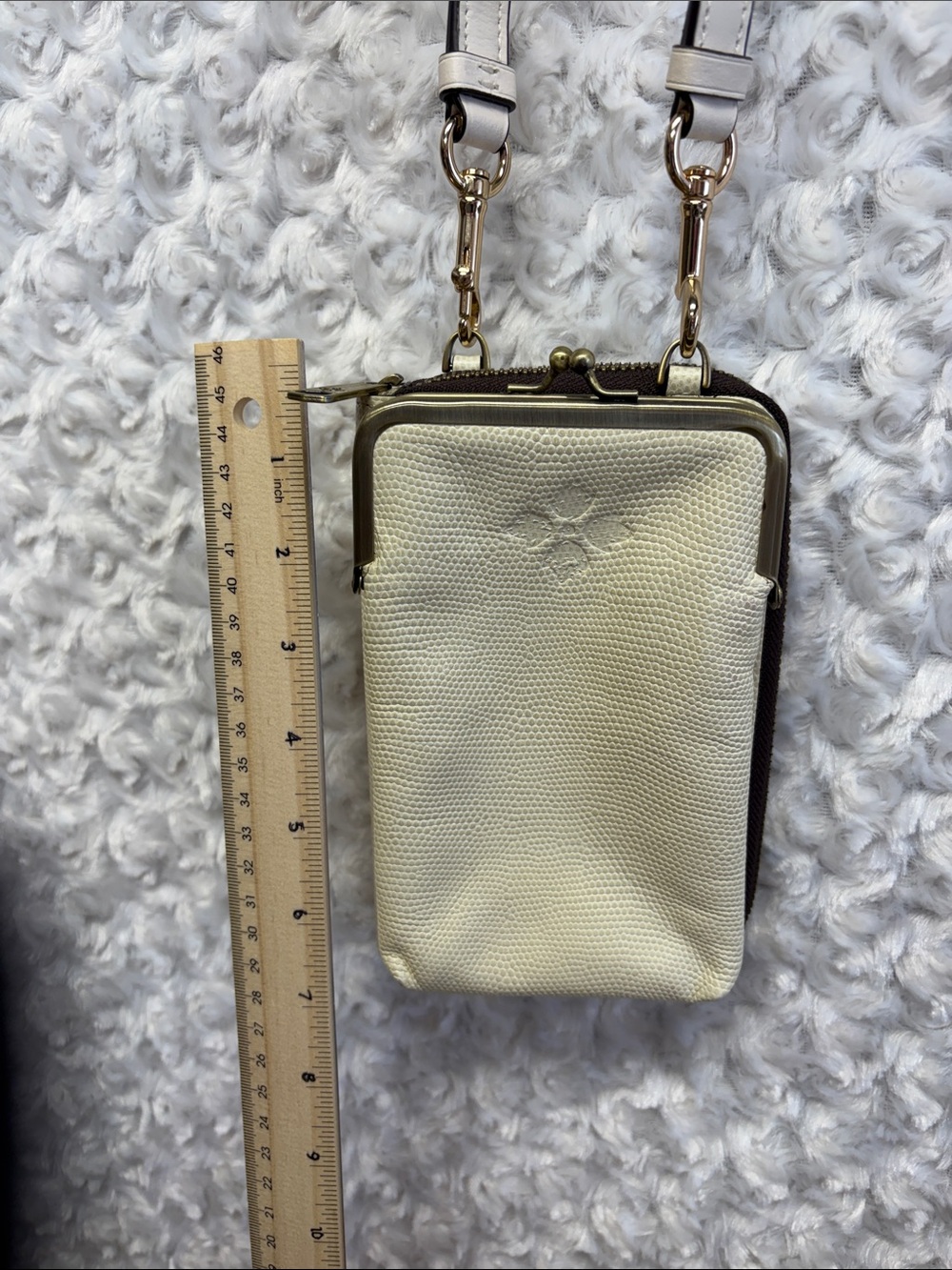 Patricia Nash reptile Leather Pertina Frame Phone Crossbody wallet multi use